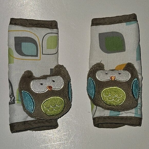 Carter's Owl Strap Covers Set of 2 Car Seat Stroller Accessories - Picture 1 of 9